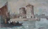 Gdańsk. Stągwie mleczne by Marian Mokwa, olej, płótno, sold Oct 2022