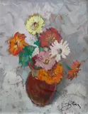 Antoni Suchanek, Cynie, olej, tektura, 42