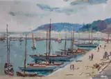 Antoni Suchanek, Port jachtowy w Gdyni, olej, tektura