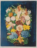 Moïse Kisling, Kwiaty, litografia barwna, papier