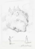 Rafał Olbiński, Don Carlos, ołówek, papier, 24