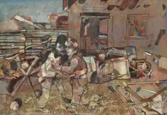 Paweł Lasik, Chłopy, 1981, 1981, akryl, płótno