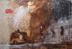 Henryk Cześnik, Czekając na rentgen, 2000, 2000, technika mieszana, papier