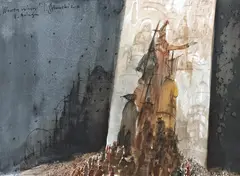 Tomasz Sętowski, Wrota wiary, 2016, 2016, tusz, akwarela, papier, 23