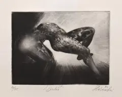 Diabeł, 1982 by Krzysztof Skórczewski, 1982, mezzotinta, papier, sold Oct 2022
