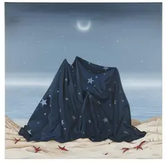 Maciej Rauch, Misty beach, 2021, 2021, olej, płótno