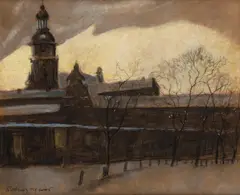 Odo Dobrowolski, Zimowy wieczór we Lwowie, 1917 r., 1917, pastel, papier