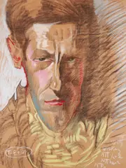 Stanisław Ignacy Witkiewicz, Portret męski, 1929 r., 1929, pastel, papier beżowy, 64