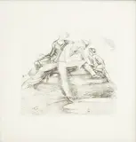 Eugeniusz Zak, Szczęśliwa rodzina, z La porte Lourde, Paryż, 1929 r., 1929, miękki werniks, papier