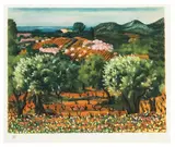 Moïse Kisling, Pejzaż z Prowansji, litografia barwna, papier