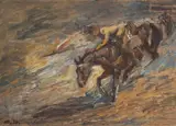 Henryk Plich, Na zwiadzie, 1936 r., 1936, tempera, papier