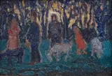 Emil Krcha, Madonna pośród drzew, przed 1929 r., olej, tektura