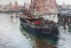 Michał Gorstkin-Wywiórski, Z Holandii – Powrót rybaków/ Wjazd rybaków, przed 1914 r., olej, płótno