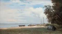 Carl Scherres, Sopot, olej, płótno naklejone na tekturę, 35
