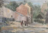 Przedmieścia (Rogatka) Krakowa, 1934 r. by Efraim i Menasze Seidenbeutel, 1934, olej, płótno, 31, sold Aug 2022