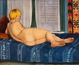 Simon Mondzain, Akt na kanapie / Akt leżący, 1958 r., 1958, olej, płótno