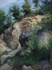 Joseph Wenglein, Urwisko, olej, płyta, 51