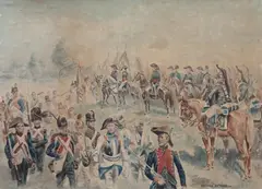 Édouard Detaille, Napoleon Bonaparte podczas kampanii włoskiej, akwarela, papier, 31