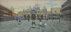 A. Augustus-Neve, Plac Św. Marka w Wenecji, akwarela, papier