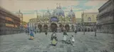 A. Augustus-Neve, Plac Św. Marka w Wenecji, akwarela, papier