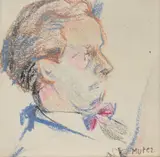 Portret męski by Mela Muter, pastel, papier, 12, sold Jul 2022