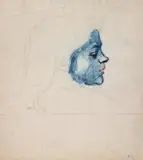 Józef Mehoffer, Portret dziewczęcy, ołówek, kredka, papier