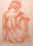 Samuel Granowsky, Siedząca tyłem, sangwina, papier, 62