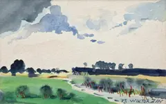 Wiktor Zin, Pejzaż, 1973, 1973, akwarela, papier