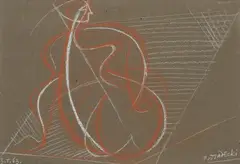 Kazimierz Podsadecki, Kompozycja, 1963, 1963, pastel, papier
