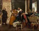 Bolesław Łaszczyński, List żywy - Scena z Pamiątek Soplicy Henryka Rzewuskiego, 1875 r., 1875, olej, płótno