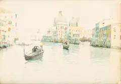 Wenecja, 1897 r. by Soter Jaxa-Małachowski, 1897, akwarela, papier, sold Jul 2022