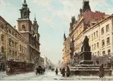 Krakowskie Przedmieście by Władysław Chmieliński, olej, płótno, sold Jul 2022