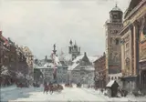 Widok Warszawy by Władysław Chmieliński, olej, płótno, sold Jul 2022