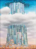 Korporacja Babel, 2019 by Jacek Yerka, 2019, kredki, papier, 24, sold Jun 2022