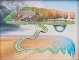 Bez tytułu, 2016 by Jacek Yerka, 2016, kredki, papier, sold Jun 2022