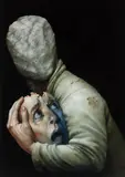 Uciekinier, 2021 by Wiesław Wałkuski, 2021, olej, płyta, sold Jun 2022