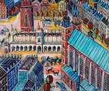 Kraków, 2017 by Edward Dwurnik, 2017, akryl. płótno, sold Jun 2022