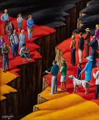 Rafał Olbiński, The Rich Get Richer, The Poor Get Poorer, 1997, 1997, akryl, płótno, 35