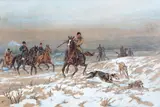 Juliusz Kossak, W pościgu za zającem, 1893 r.