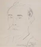 Wlastimil Hofman, Autoportret, 1948 r., 1948, ołówek, papier, 26