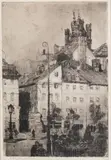 Zofia Stankiewicz, Plac Zamkowy w Warszawie, akwaforta, papier