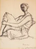 Zygmunt Menkes, Siedząca, pisak, ołówek, papier