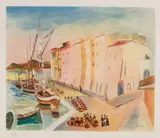 Moïse Kisling, Port w Saint Tropez, litografia barwna, papier