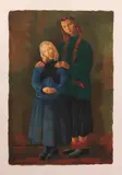 Moïse Kisling, Siostry, litografia barwna, papier