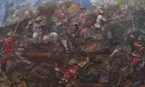 Zdzisław Kałędkiewicz, Scena batalistyczna, 1984, 1984, olej, deska
