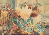 Maria Blomberg-Mrozowska, Kwiaty w wazonie, akwarela, papier, 50