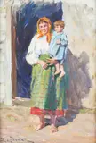 Emil Lindeman, Kobieta z dzieckiem