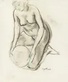 Leopold Gottlieb, Akt klęczący, 1925-1930
