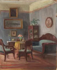 Eugenia Bartkiewicz, Wnętrze, olej, płótno