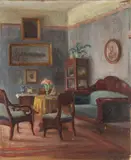 Eugenia Bartkiewicz, Wnętrze, olej, płótno